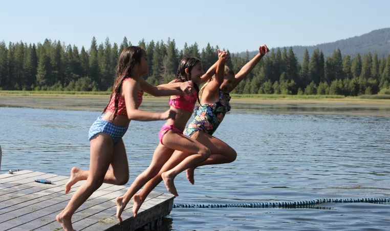 Camp McCumber jumping off dock