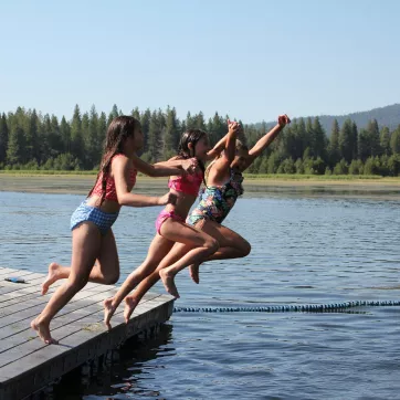 Camp McCumber jumping off dock