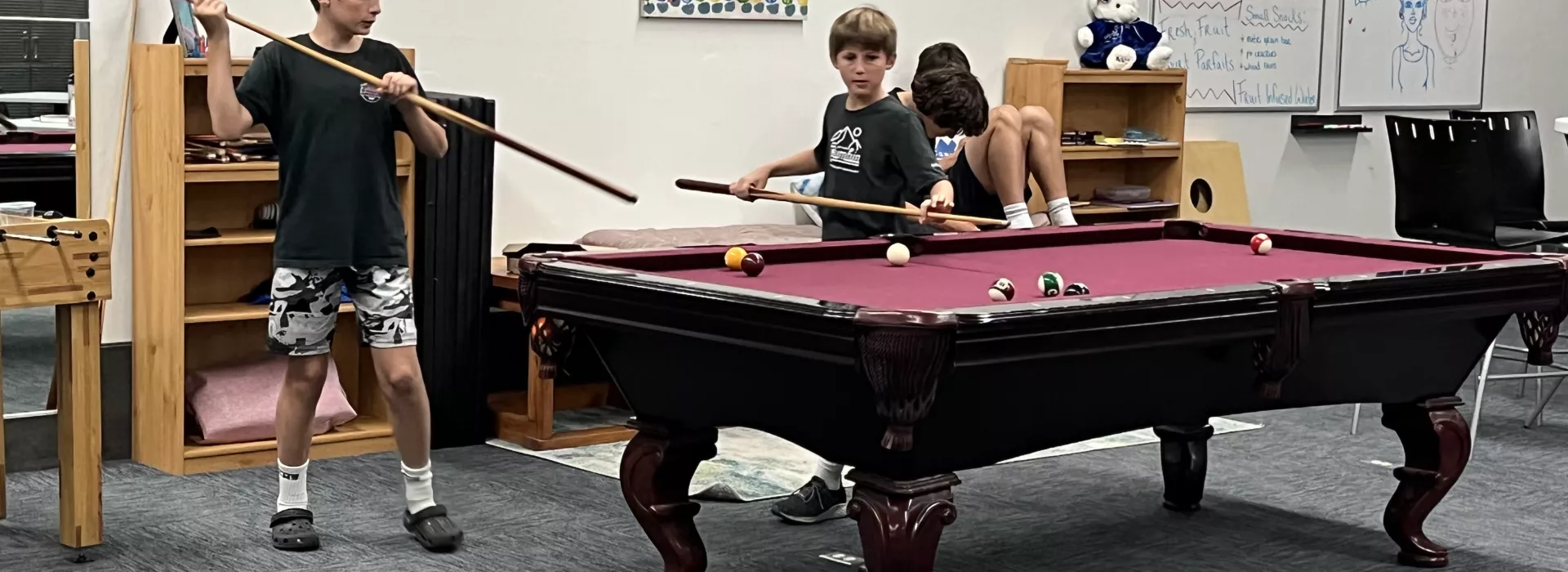 playing pool