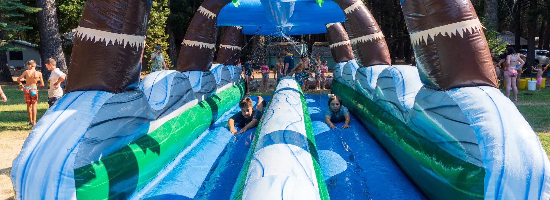 waterslide water play wet